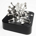 Silver Metal Key Magnetic Sculpture Block w/ Magnetic Base